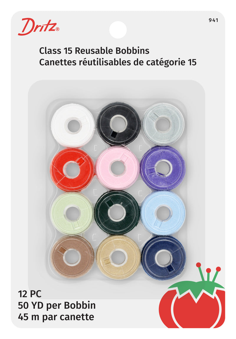 Chargez l'image dans la visionneuse de la galerie, 941|Dritz Class 15 Reusable Bobbins, Assorted, 12 pc