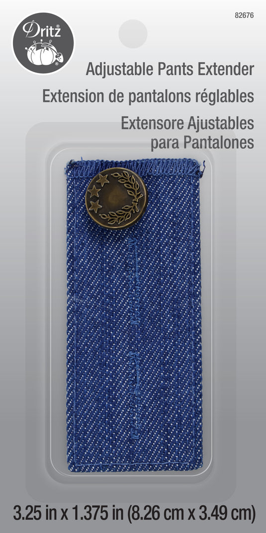 82676|Dritz Adjustable Pants Extender Button, Light Denim