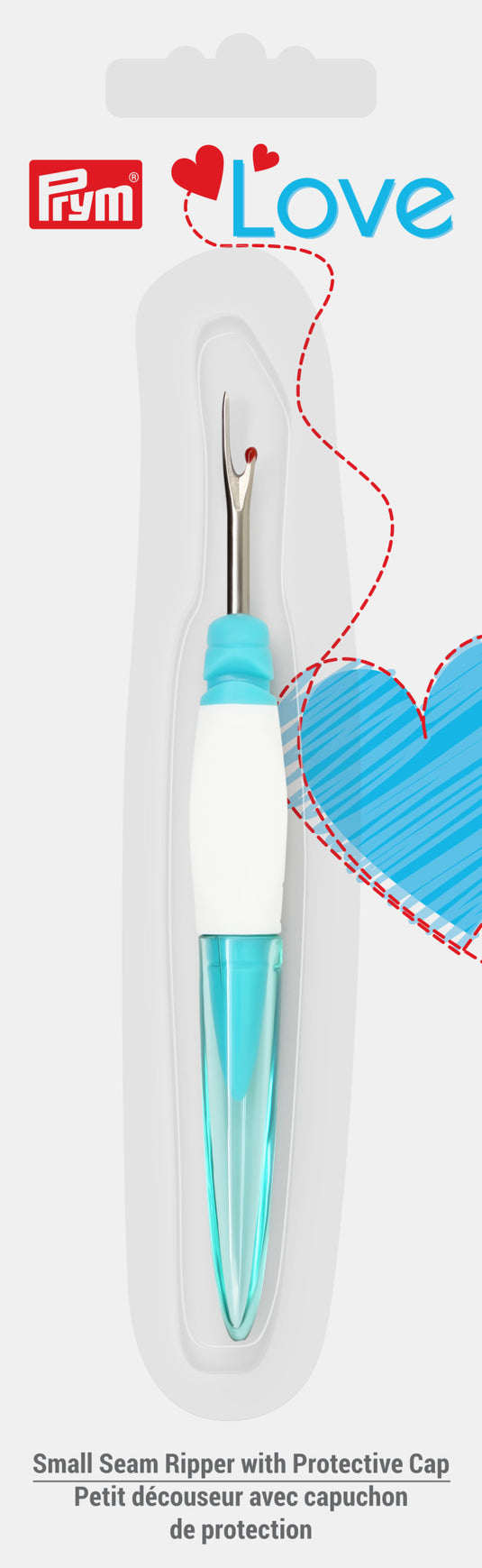 60125|Prym Small Seam Ripper with Protective Cap, Blue