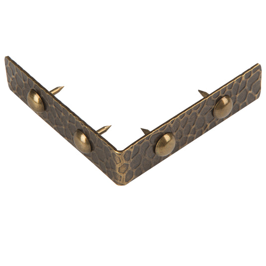 44797-38|Dritz Textured Right Angle Corners, Large, Antique Brass, 4 pc