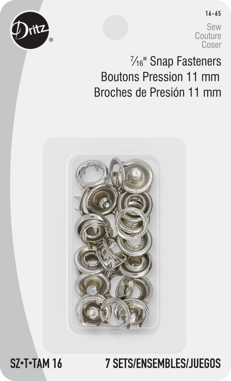 Load image into Gallery viewer, 16-65|Dritz 7/16" Snap Fasteners, 7 Sets, Nickel