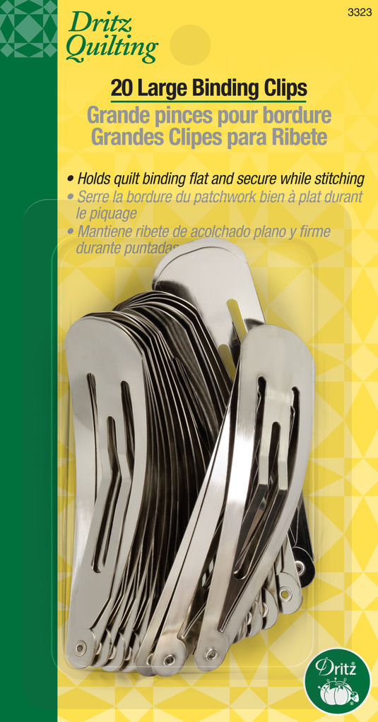 3323|Dritz Large Binding Clips, Silver, 20 pc
