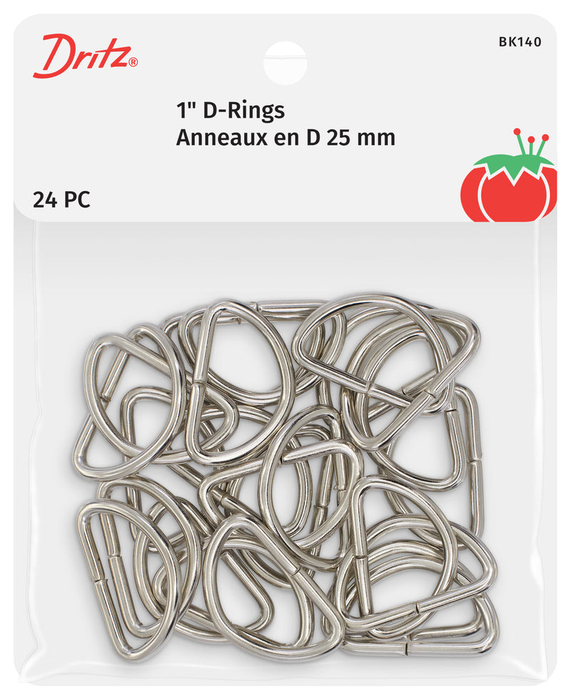 Load image into Gallery viewer, BK140|Dritz 1" D-Rings, Nickel, 24 pc
