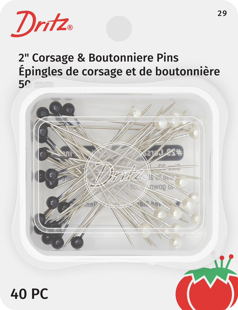 Load image into Gallery viewer, 29|Dritz 2" Corsage and Boutonniere Pins, Black &amp; White, 40 pc