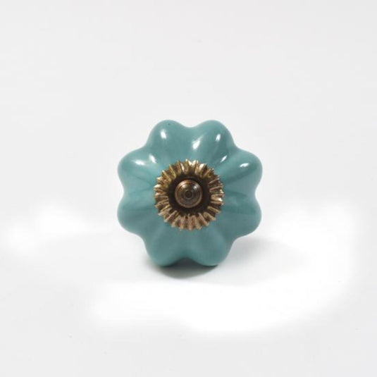 47043|Dritz Ceramic Scallop Knob, Turquoise