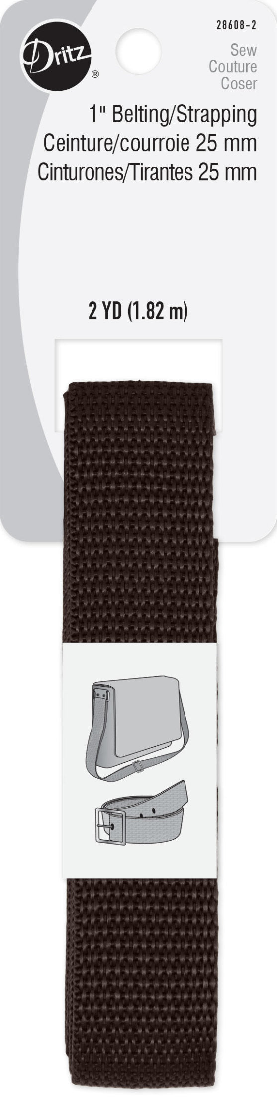 Load image into Gallery viewer, 28608-2|Dritz 1" Polypro Belting &amp; Strapping, Brown, 2 yd
