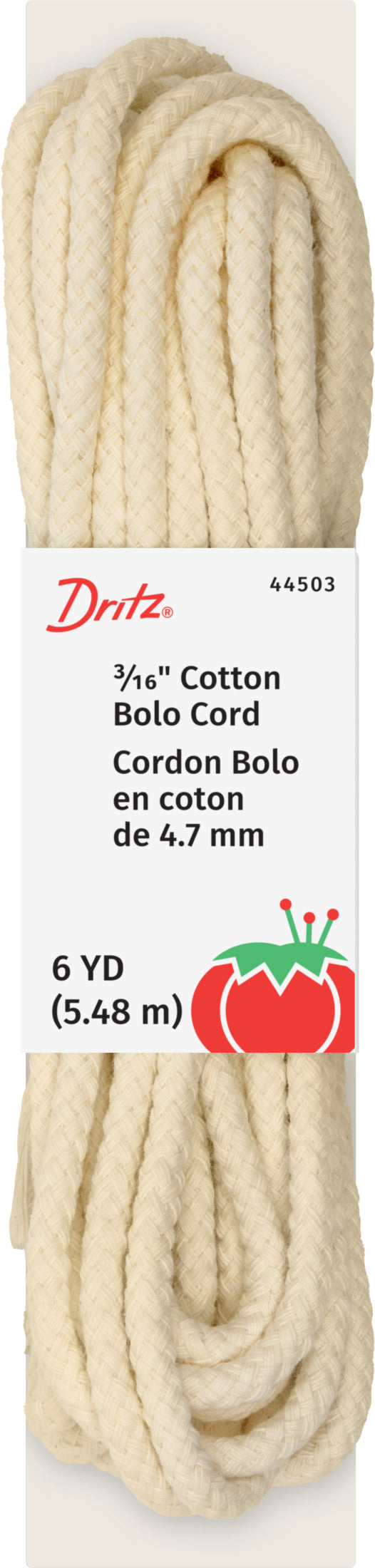 44503|Dritz Cotton Bolo Cord 3/16" x 6 YD - Cream