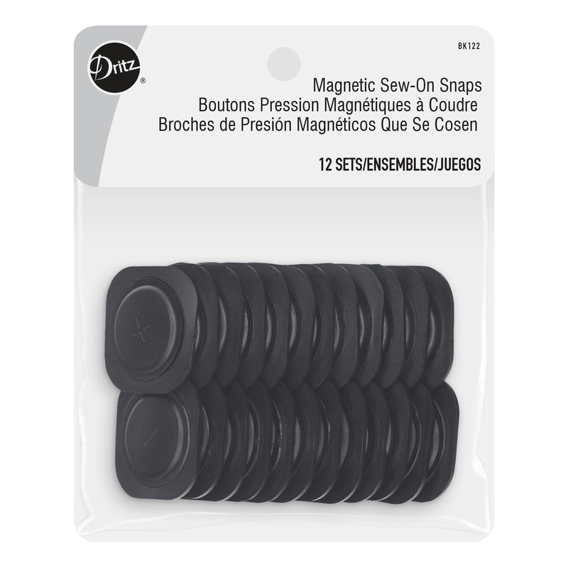 Chargez l'image dans la visionneuse de la galerie, BK122|Dritz 1-1/8" Magnetic Sew-On Snaps, 12 Sets, Black