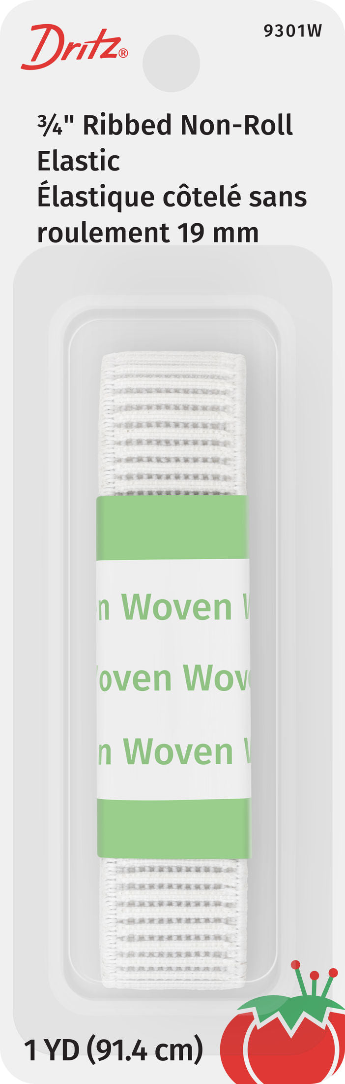 Load image into Gallery viewer, 9301W|Dritz 3/4" Ribbed Non-Roll Elastic, White, 1 yd