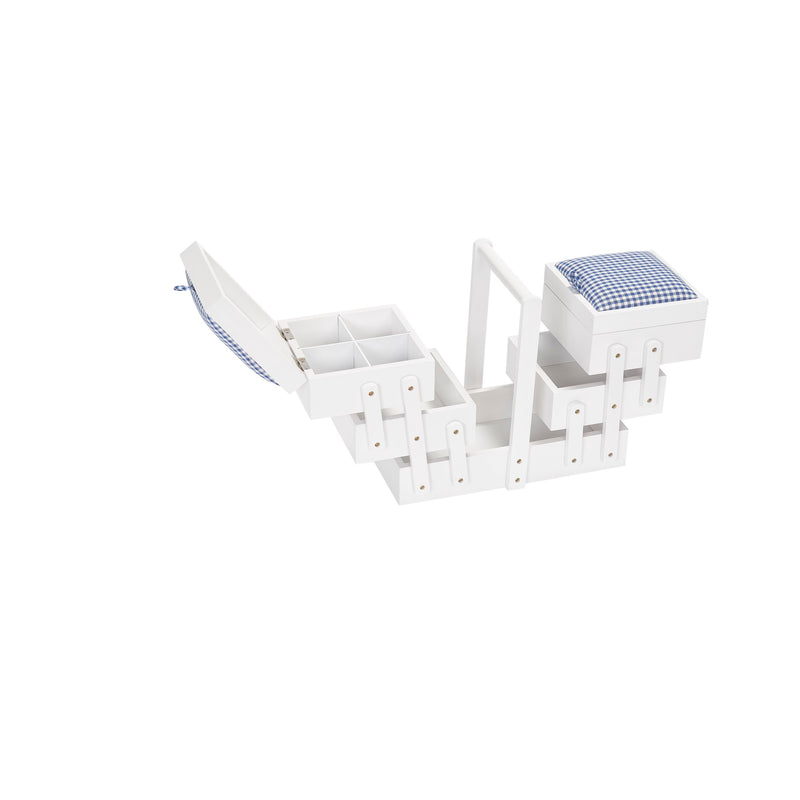 Load image into Gallery viewer, 612578|Prym White Wood Sewing Box With Fabric