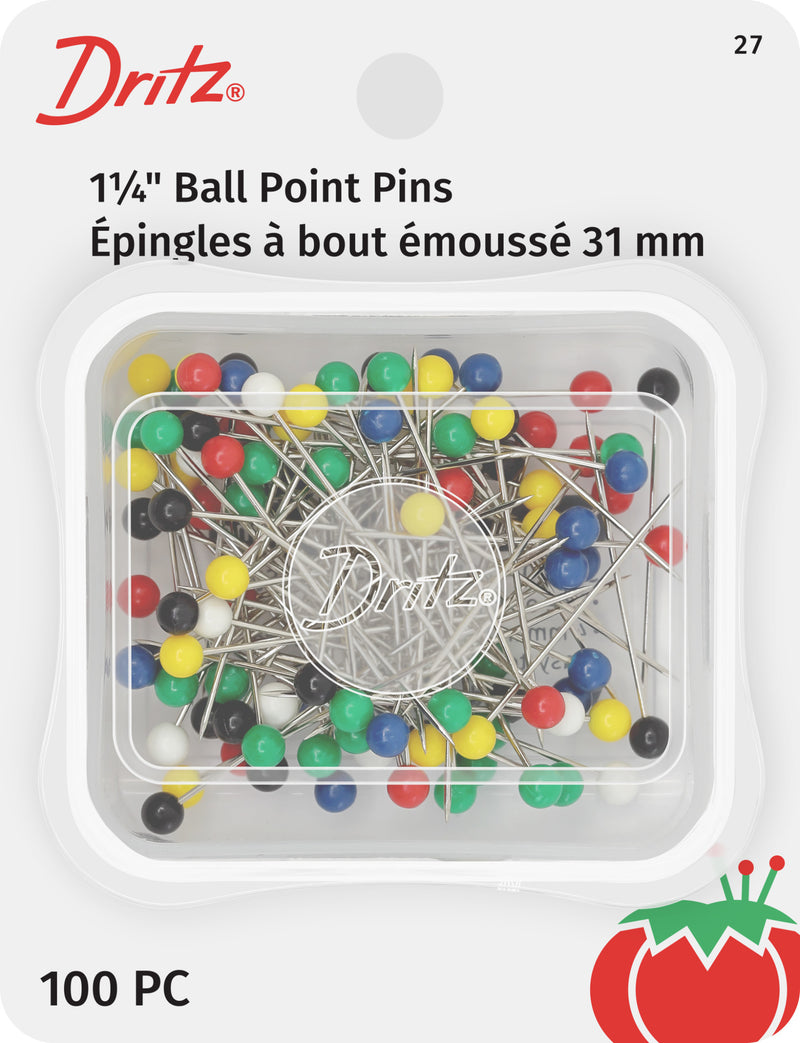 Chargez l'image dans la visionneuse de la galerie, 27|Dritz 1-1/4" Ball Point Pins, Assorted, 100 pc