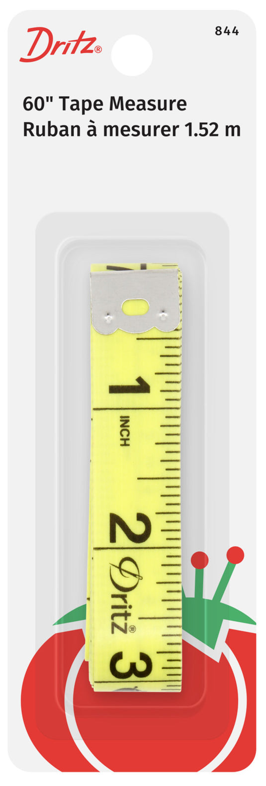 844|Dritz 60" Tape Measure, Yellow