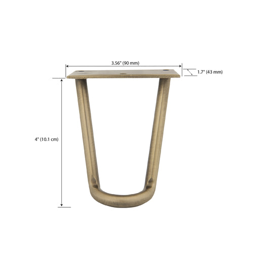 44709-38|Dritz Modern Hairpin Legs, Antique Brass, 2 pc