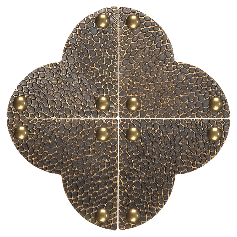 Load image into Gallery viewer, 44799-38|Dritz Textured Quatrefoil Corners, Large, Antique Brass, 4pc