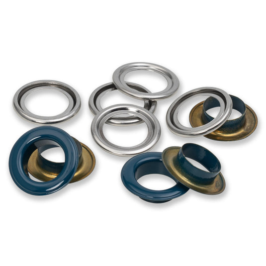 542563|Prym Eyelets with washers 14 mm navy blue 15pc