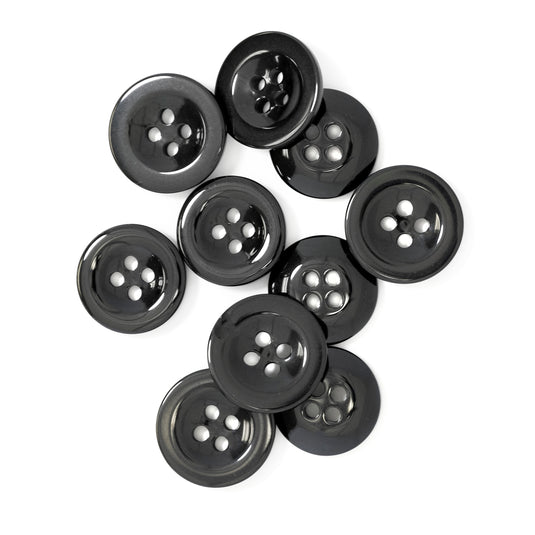 25568|Dritz Waistband Buttons, Black, 15 &17mm, 10 PC