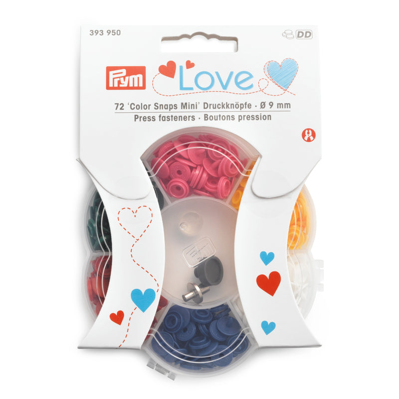 Load image into Gallery viewer, 393950|Prym PL COLOR Snaps Mini box 9 mm 6 colors with tools 72pc