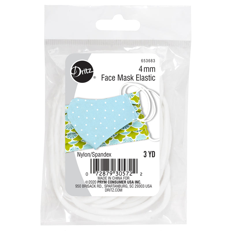 Load image into Gallery viewer, 653683|Dritz 4mm Face Mask Elastic, White, 3 yd