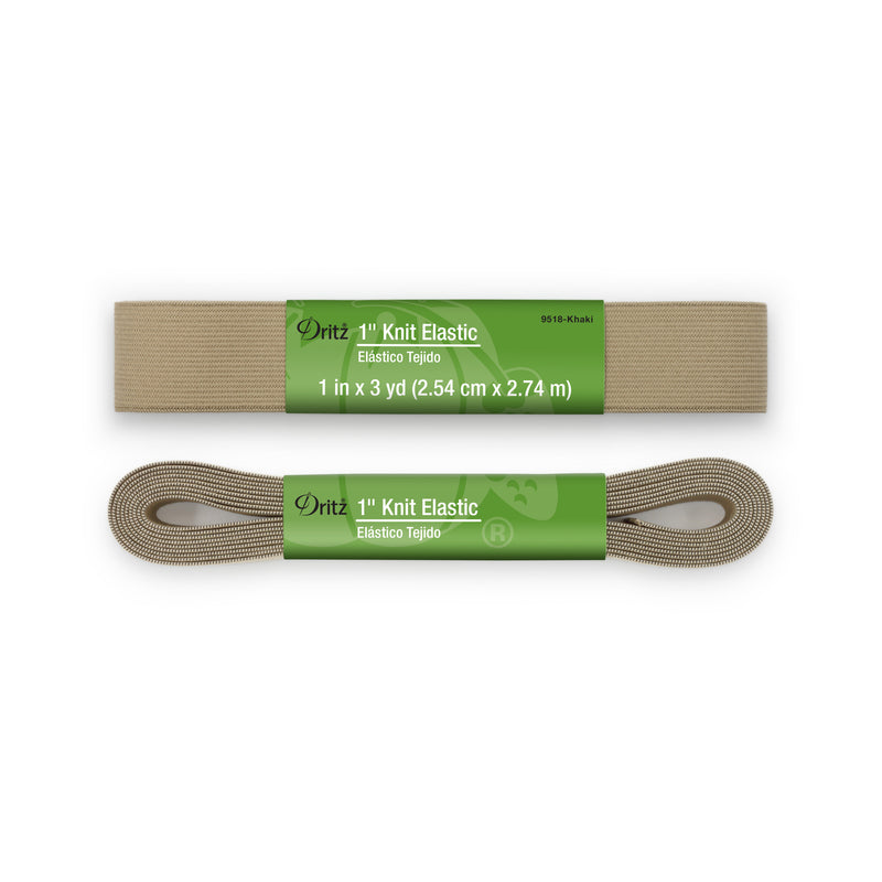 Load image into Gallery viewer, 9518-KHAKI|Dritz 1" Knit Elastic, Khaki, 3 yd