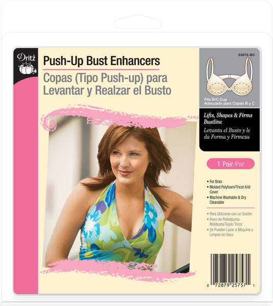 53072-BC|Dritz Push-Up Bust Enhancers, Beige, B/C Cup