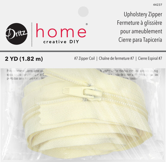 44237|Dritz Upholstery Zipper, Cream, 2 yd