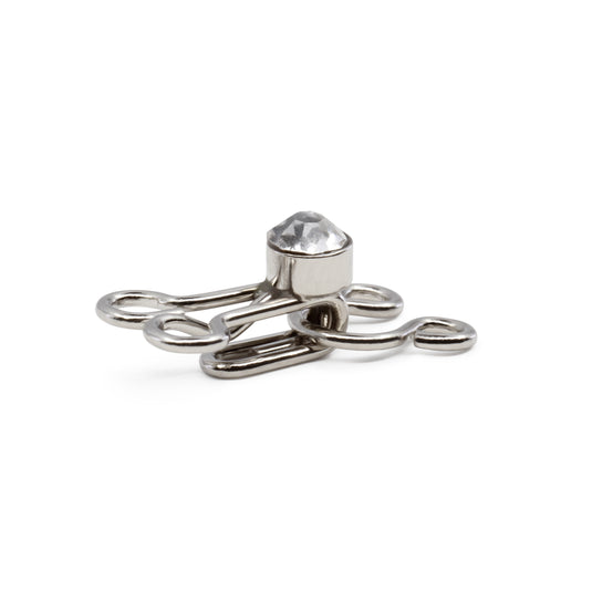 441-65|Dritz Hooks & Eyes with Rhinestones, 3 Sets, Nickel