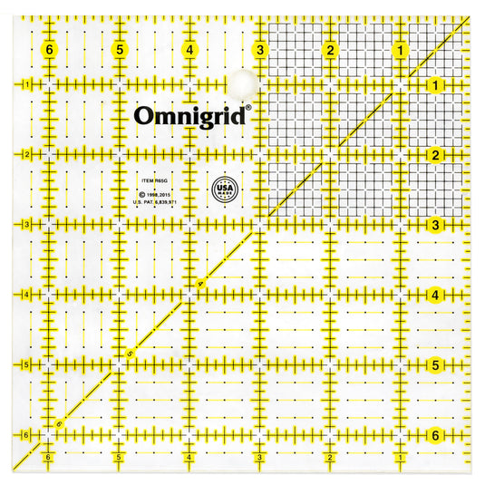R65G|Omnigrid Square Grid Ruler, 6-1/2" x 6-1/2"