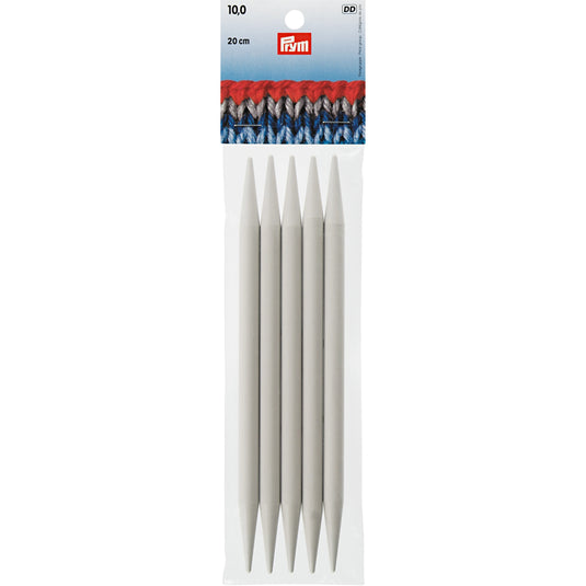 218652|Prym 8" Double Point Plastic Knitting Needles, 10mm