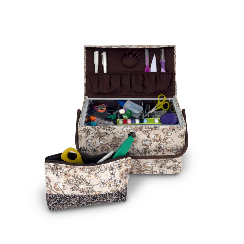 Load image into Gallery viewer, Z10456|Dritz Rectangular Sewing Basket with Zippered Case, Medium