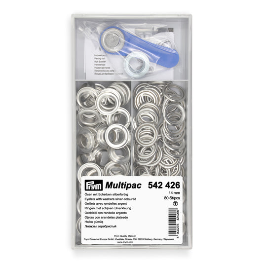 542426|Prym 14 mm Eyelets with Washers Refill, 80 pc