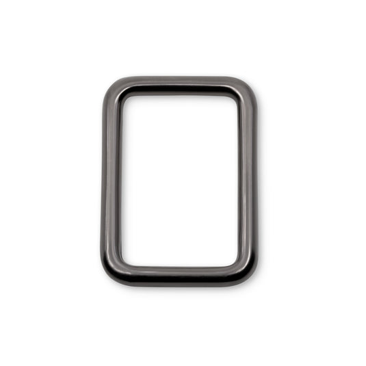 BK145|Dritz 1" Rectangle Rings, Gunmetal, 12 pc