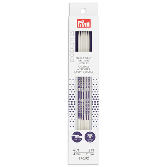 57053|Prym 8" Ergonomic Double Point Knitting Needles, US 6 (4mm)