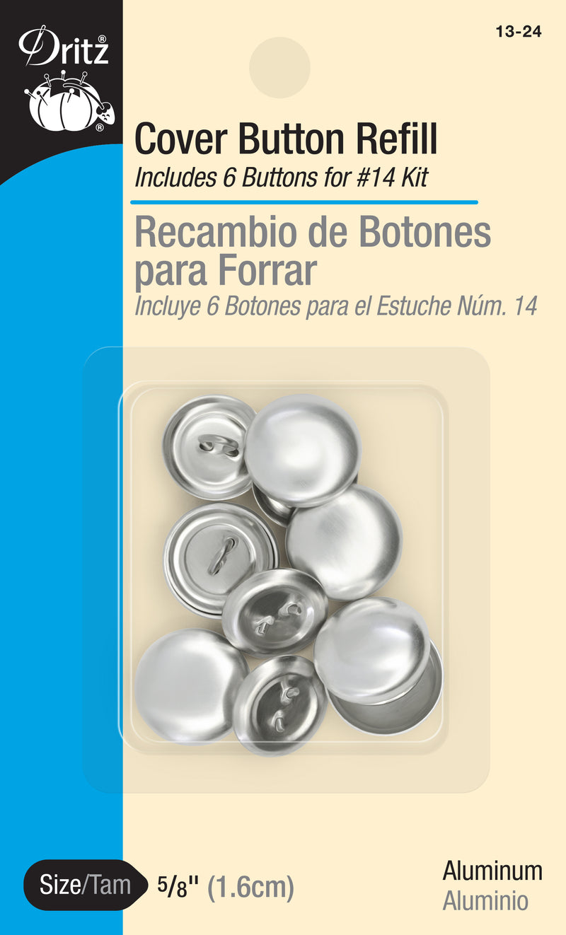 Chargez l'image dans la visionneuse de la galerie, 13-24|Dritz 5/8" Cover Button Refill, 6 Sets, Nickel