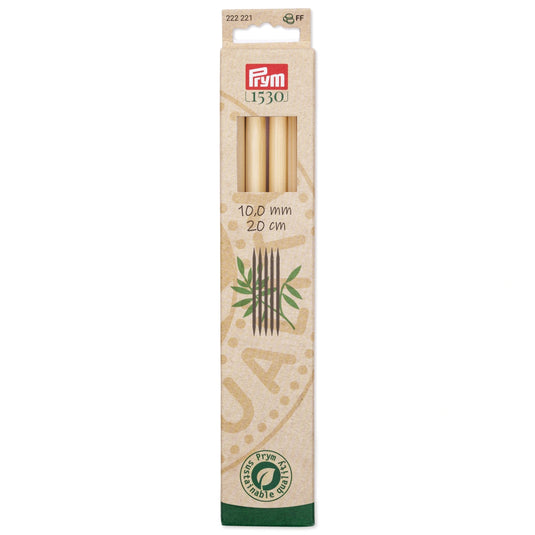 222221|Prym 8" Double Point Bamboo Knitting Needles, 10mm