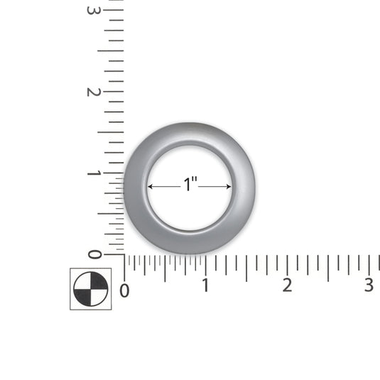 44373|Dritz 1" Plastic Curtain Grommets, Brushed Silver, 8 Sets