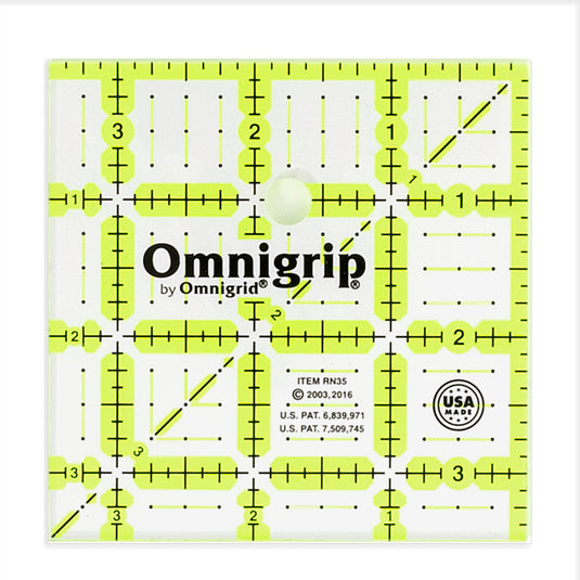 RN35|Omnigrid Omnigrip Neon Square Ruler, 3-1/2