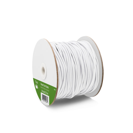 9486W|Dritz Round Cord Elastic, White, 50 yd