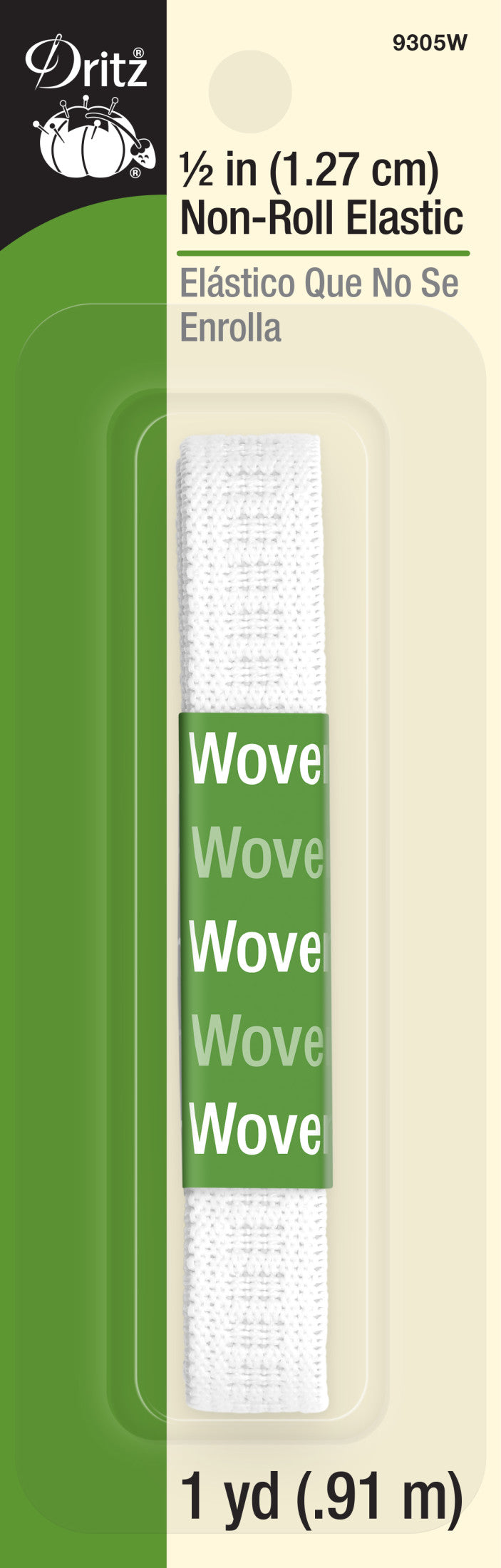 Load image into Gallery viewer, 9305W|Dritz 1/2" Non-Roll Elastic, White, 1 yd