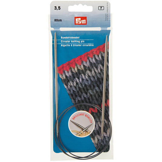 212134|Prym 32" Circular Brass Knitting Needles, 3.5mm