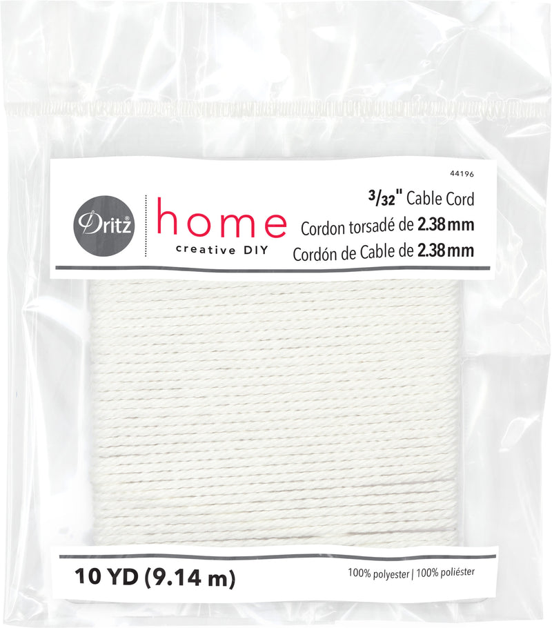 Chargez l'image dans la visionneuse de la galerie, 44196|Dritz 3/32" Cable Cord, White, 10 yd