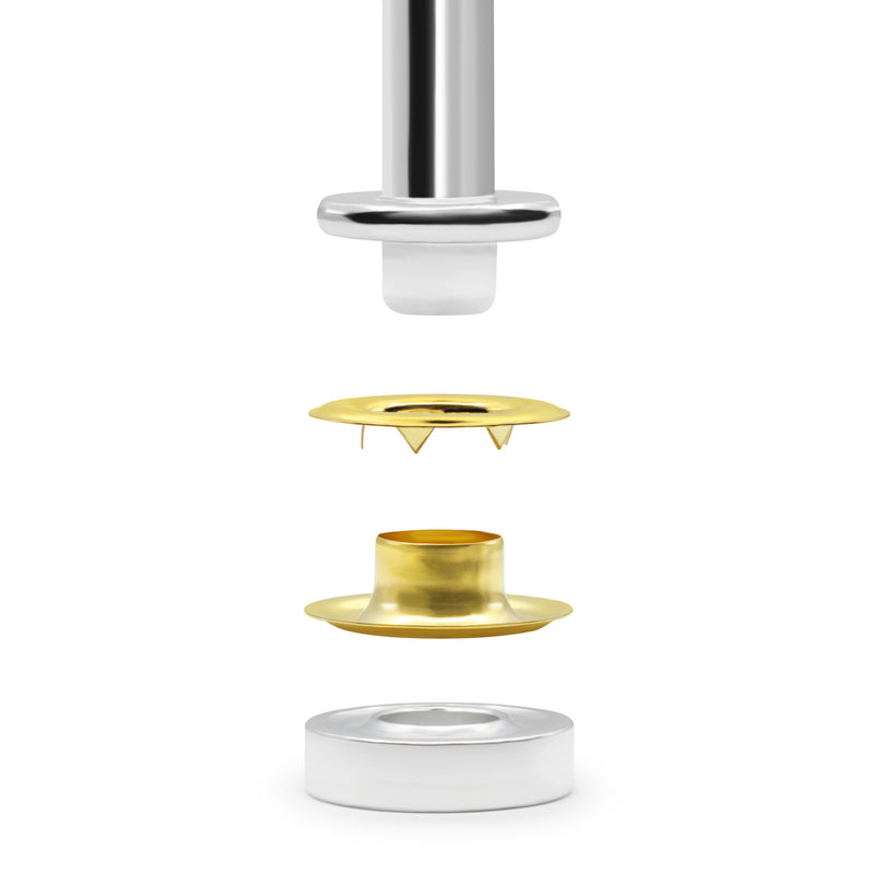 Cargue la imagen en el visor de la galería, BK126|Dritz 7∕16" Extra-Large Eyelets &amp; Tools, 72 Sets, Gold