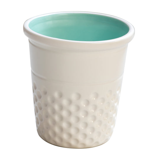 DR002|Dritz Novelty Ceramic Thimble Container, Aqua