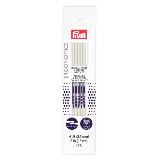57068|Prym 6" Ergonomic Double Point Knitting Needles, US 4 (3.5mm)