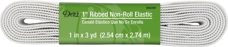 Chargez l'image dans la visionneuse de la galerie, 9502W|Dritz 1" Ribbed Non-Roll Elastic, White, 3 yd