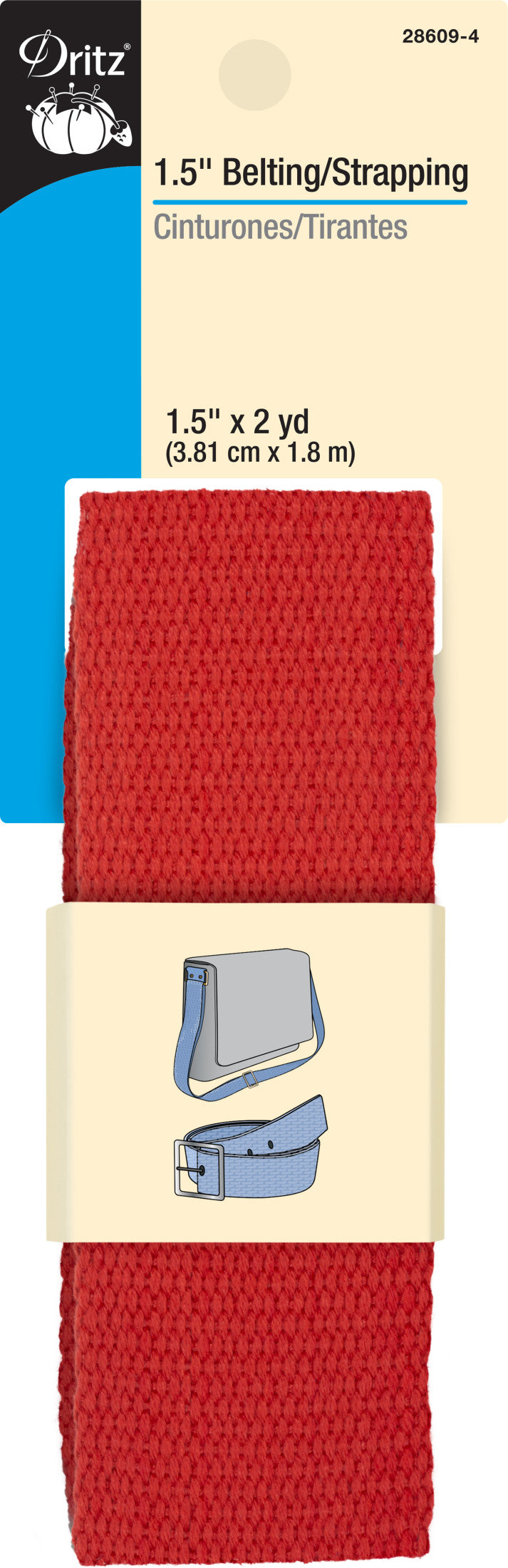 Chargez l'image dans la visionneuse de la galerie, 28609-4|Dritz 1-1/2" Polyester Belting &amp; Strapping, Red, 2 yd