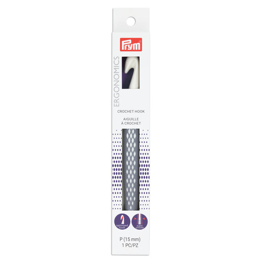 57210|Prym Ergonomic Crochet Hook, US P (15mm)