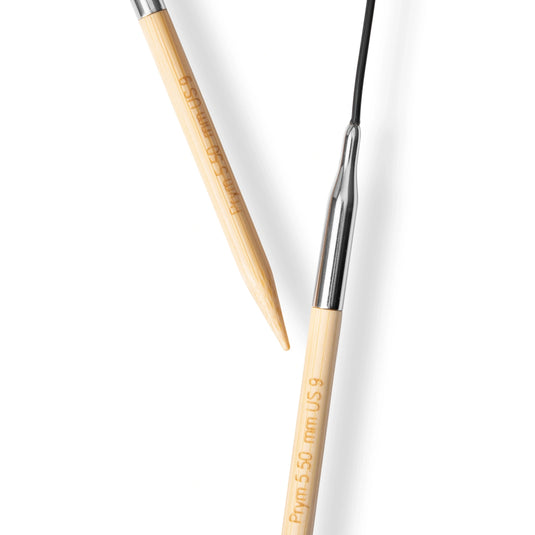 222529|Prym 16" (40 cm) Circular Bamboo Knitting Needles, US 9 (5.5 mm)