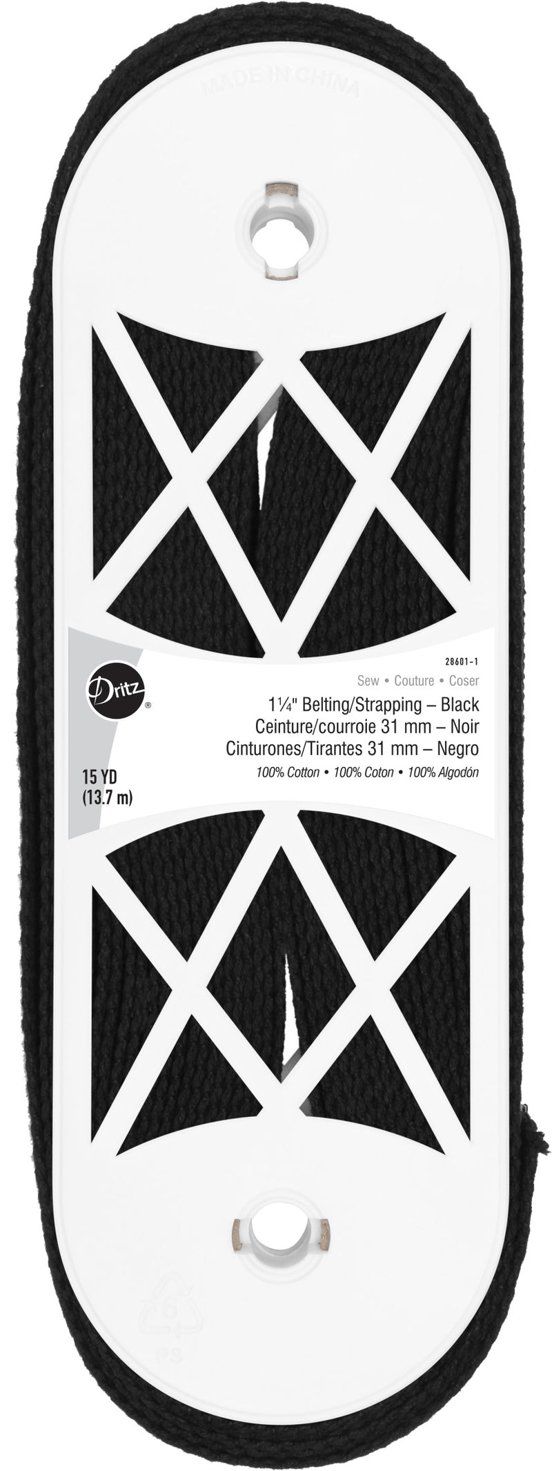 Chargez l'image dans la visionneuse de la galerie, 28601-1|Dritz 1-1/4" Cotton Belting &amp; Strapping, Black, 15 yd