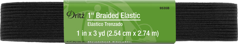 Load image into Gallery viewer, 9535B|Dritz 1" Black Braided Elastic, 3 yd