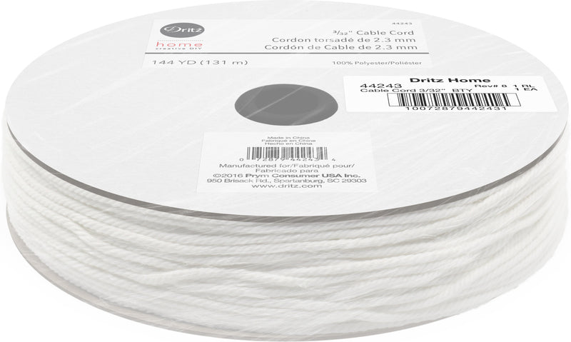 Chargez l'image dans la visionneuse de la galerie, 44243|Dritz 3/32" Cable Cord, White, 144 yd
